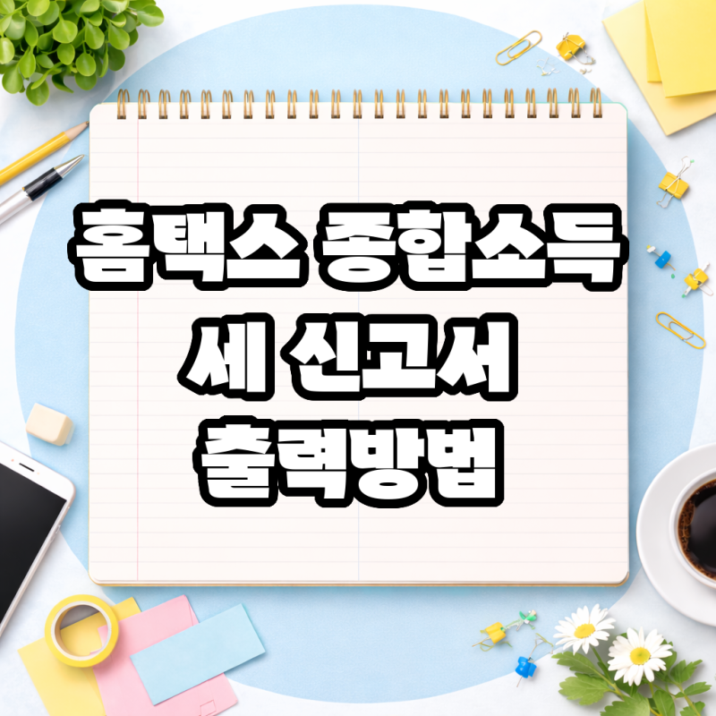 홈택스 종합소득세 신고서 출력 방법