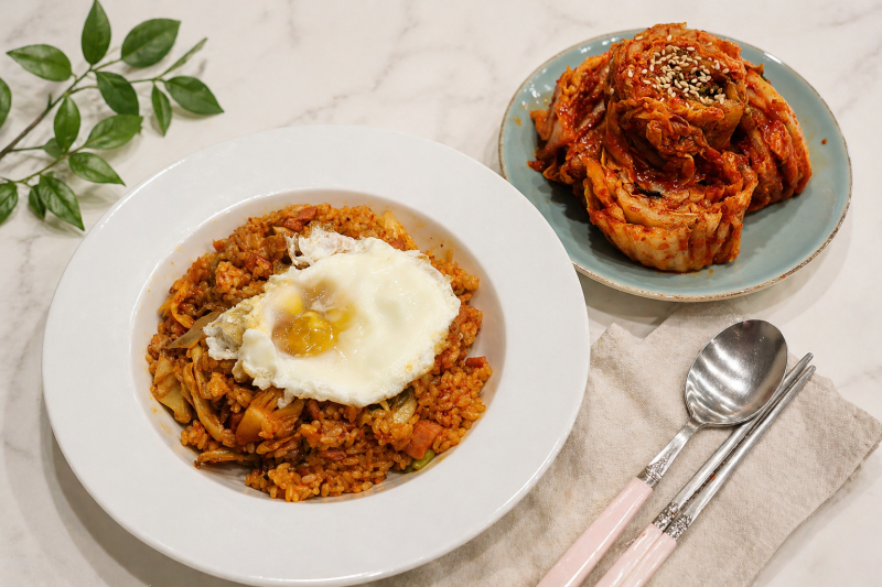 포기김치1kg 순이김치 스팸 김치볶음밥 만들기