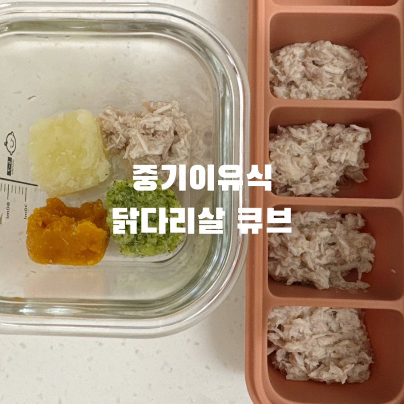 [중기이유식 레시피] 닭고기 닭다리살로 큐브 만들기