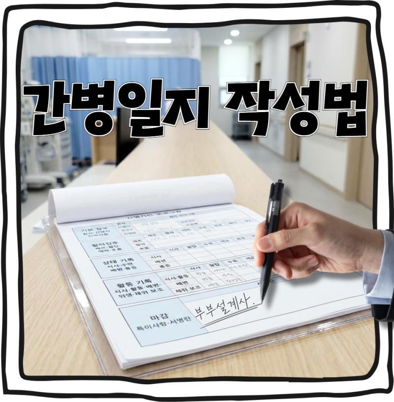 간병일지 작성법 보험청구 인정받는 양식 예시
