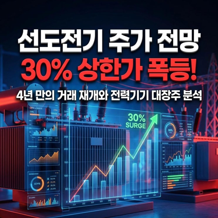  선도전기 주가 전망 30% 상한가 폭등! 4년 만의 거래 재개와 전력기기 대장주 분석