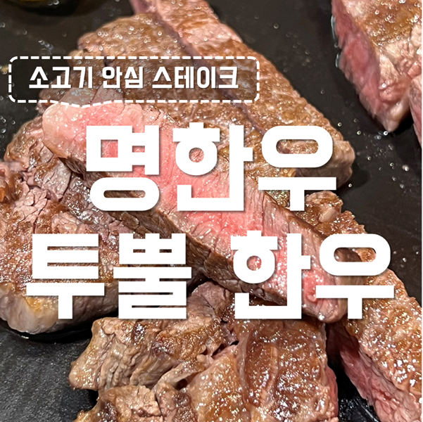 소고기 안심스테이크 명한우 투뿔 안심 스테인리스 후라이팬으로 맛있게 굽는 법