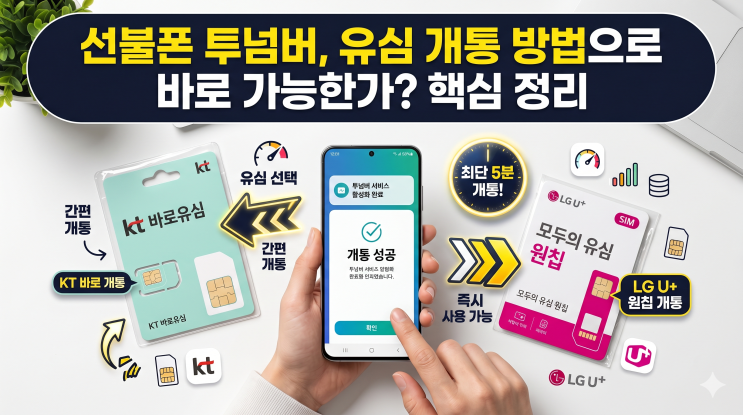  선불폰 투넘버, 유심 개통 방법으로 바로 가능한가? 핵심 정리