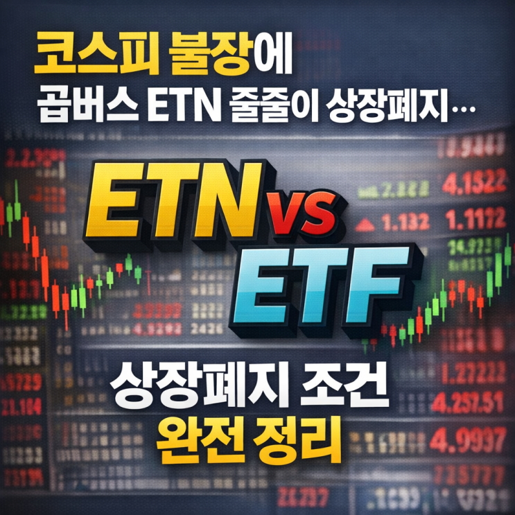  코스피 불장에 곱버스 ETN 줄줄이 상장폐지… ETN vs ETF 상장폐지 조건 완전 정리
