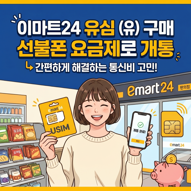  이마트24 유심 구매하고 선불폰 요금제로 개통
