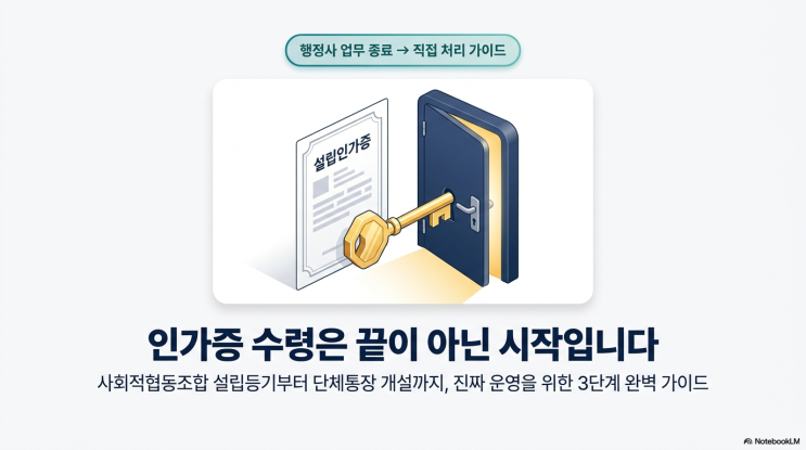  사회적 협동조합 설립 인가증 받은 후 등기. 고유번호 증. 단체 통장 개설까지 완벽 정리