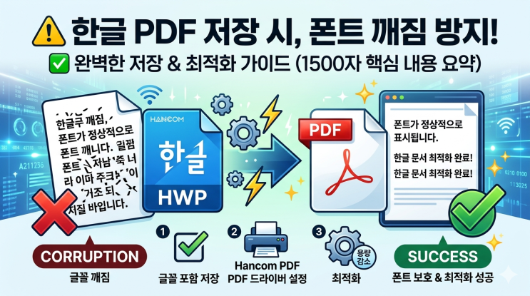  PDF로 저장 시 폰트 깨짐 방지 및 최적화 방법