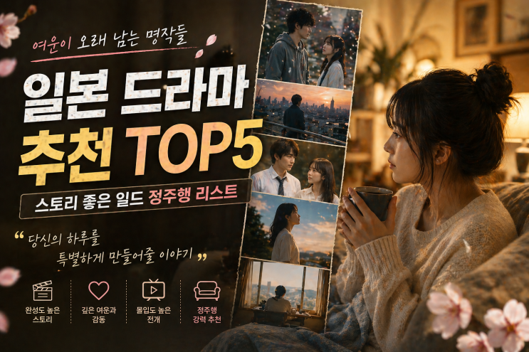  여운 남는 일본 드라마 추천 TOP5｜스토리 좋은 일드 정주행 리스트 + 웹하드 무료쿠폰 안내