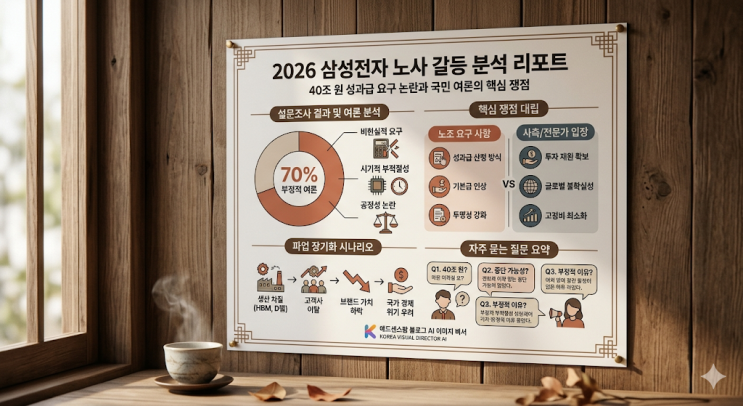 삼성전자 노조 파업 국민 70% 부정적 | 40조 요구 핵심 쟁점 정리