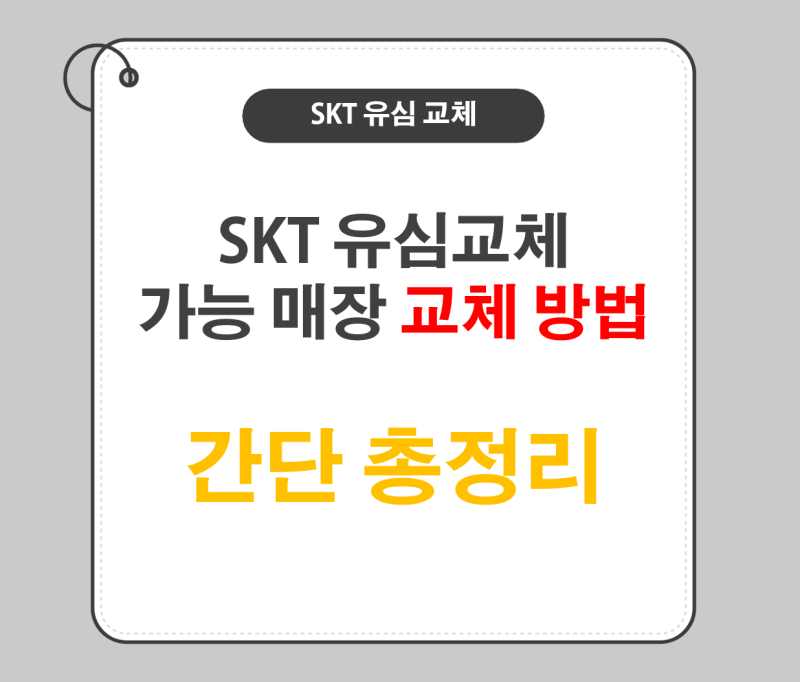 갑자기 먹통 된 내 핸드폰? SKT 유심 교체 가능 매장과 방법 한눈에 보기