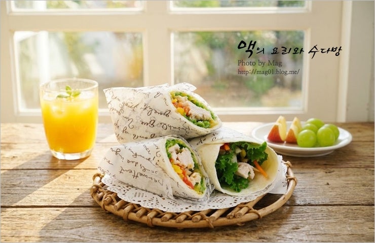 다이어트로도 좋은 닭가슴살 또띠아 랩, 치킨 또띠아 랩 만드는 법