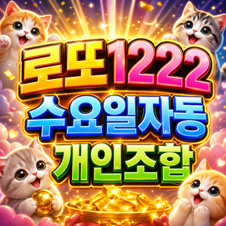  2026 로또 1222회 수요일 자동 & 개인 조합, 이번 회차 흐름을 바꿀 자동 패턴은 !?