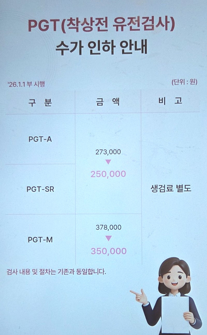PGT 검사 비용 시간 통배 결과 후기
