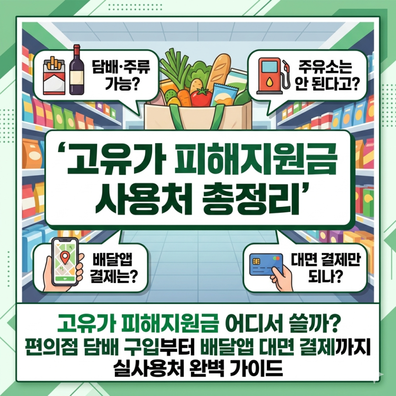 2026 고유가 피해지원금 사용처 총정리 | 편의점 담배·제로페이 완벽 가이드