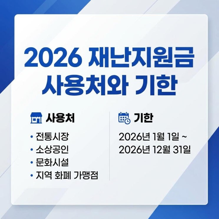  2026년 고유가 재난 지원금 사용처가 따로 있을까?