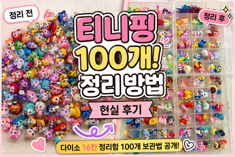 티니핑 피규어 100개 정리 방법 현실 후기 다이소 정리함 총정리