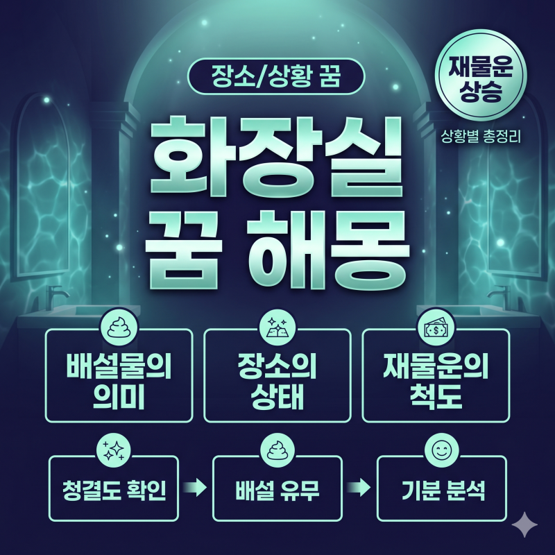 화장실 꿈 해몽 똥 묻거나 깨끗한 장소 상황별 재물운 풀이