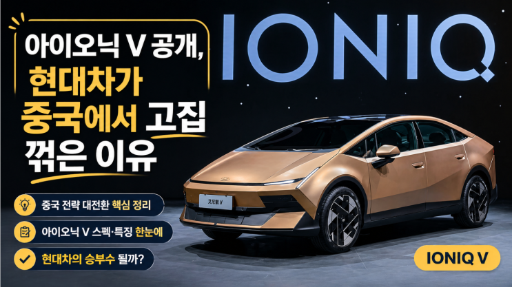  아이오닉 V 공개, 현대차가 중국에서 고집 꺾은 이유