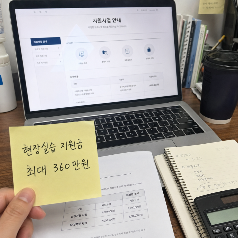 현장실습 지원금 360만원 받는 조건 직업계고 대학생 다른 점 정리