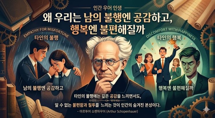  왜 우리는 남의 불행엔 공감하고, 행복엔 불편해질까 | 쇼펜하우어 인생 명언 (명언 13탄)