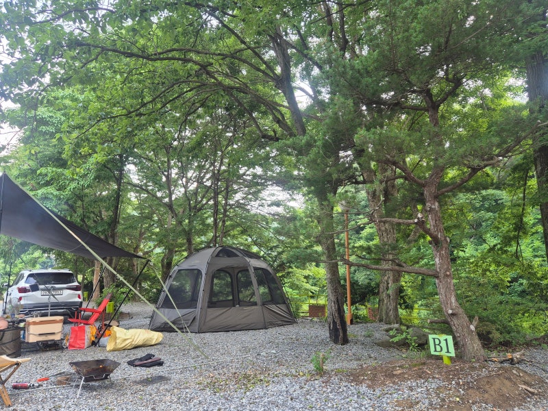 공주계곡이레캠핑장 추천 — 계곡뷰 사이트와 수영장·BBQ 시설 완비