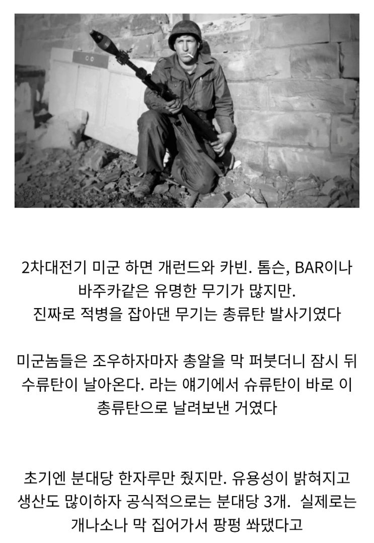  2차대전기 미군 보병의 주 화력