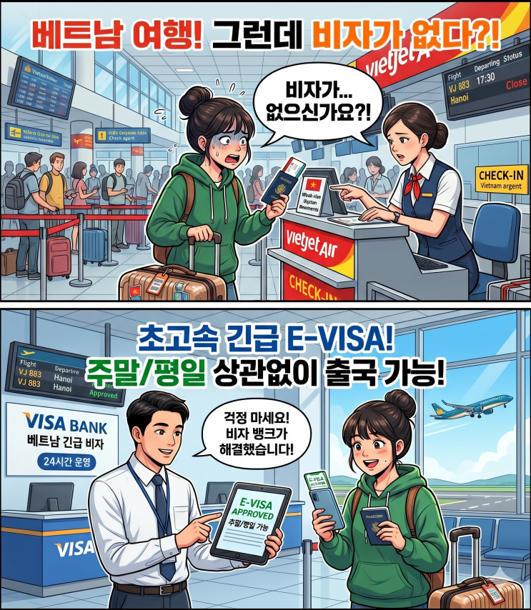  베트남 비자 당일 해결:10분 긴급 발급 & 주말 출국 100% 보장