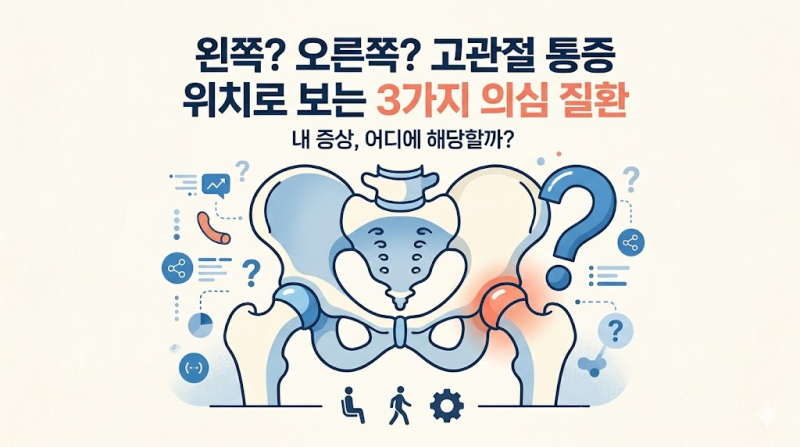 왼쪽? 오른쪽? 고관절 통증 위치로 보는 3가지 의심 질환 (자가진단 포함)