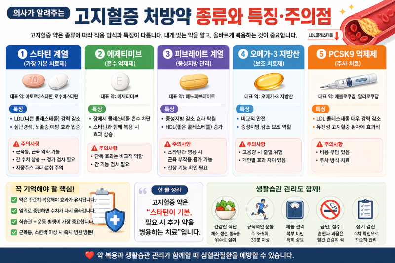 “콜레스테롤 약 종류 한눈에 정리”