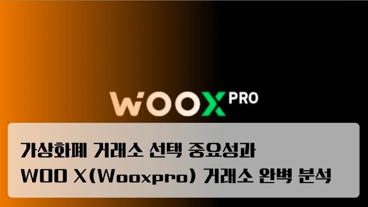  가상화폐 거래소 선택 중요성과 WOO X(Wooxpro) 거래소 완벽 분석