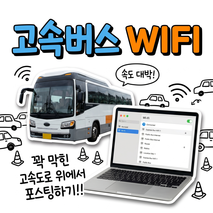 2026 고속버스 무료 와이파이 완전 정복/황금연휴 8시간 버스에서 포스팅 완성한 집사의 짜투리 시간 활용법