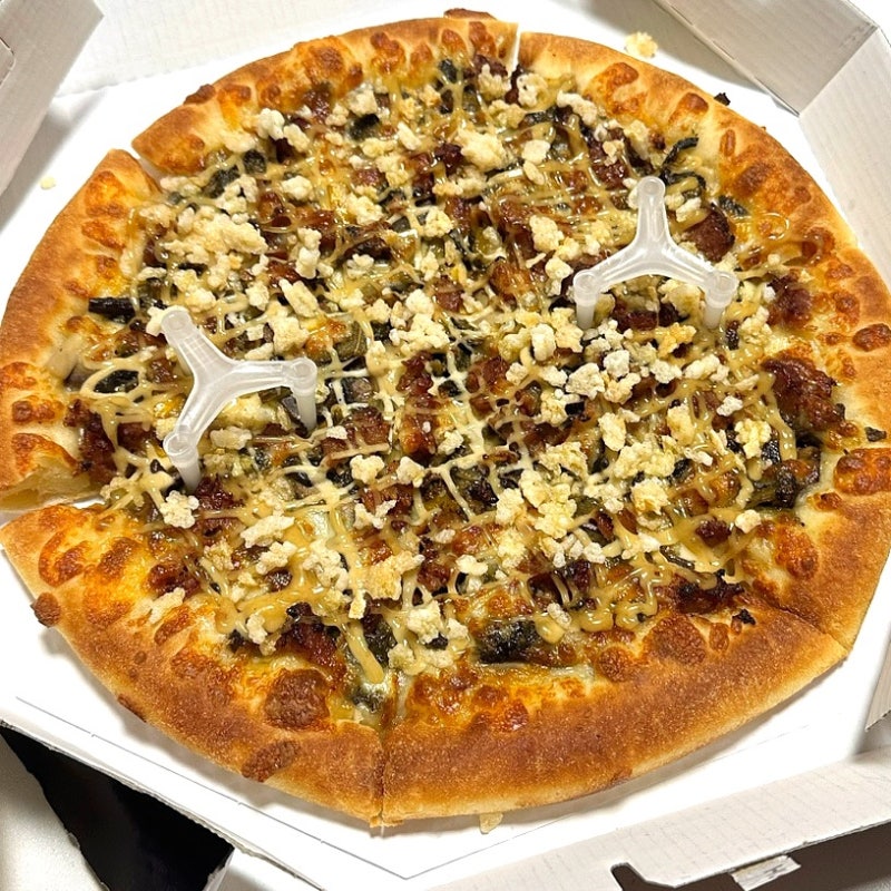 시래기 매직풍피자 솔직후기 맘스터치 비빔밥피자, 진짜 김풍스럽고 신기해..