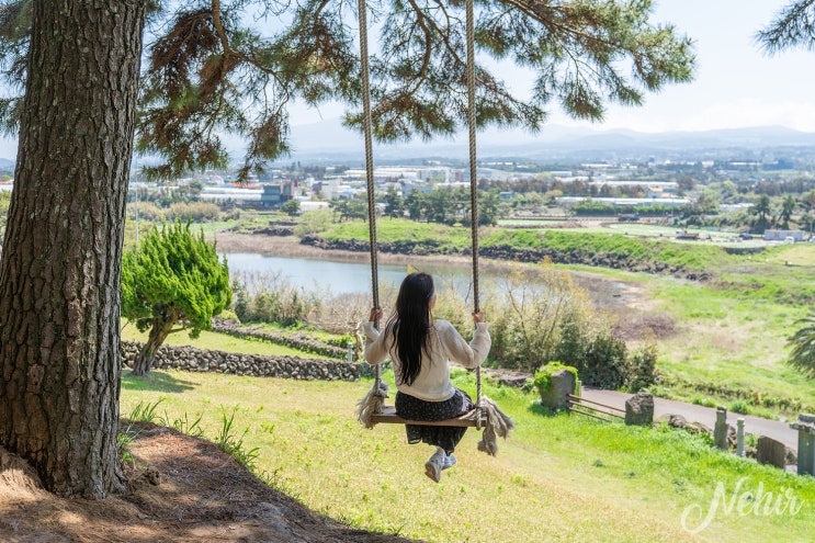 제주 수산봉 그네 주차 포토스팟 제주 애월 오름