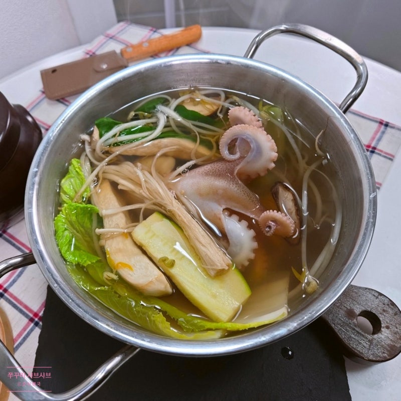 쭈꾸미 샤브샤브 재료 레시피 제철 생물 알 주꾸미 손질 방법