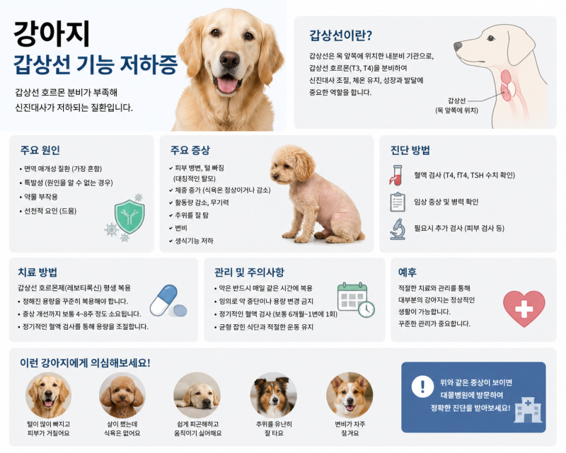 강아지 호르몬 질환 갑상선 기능저하증의 모든것