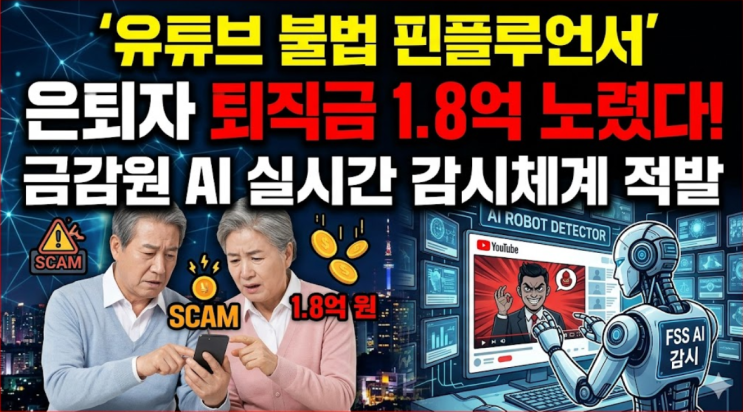  유튜브 불법 핀플루언서, 은퇴자 퇴직금 1.8억 노렸다! 2026년 피해 급증 이유는?