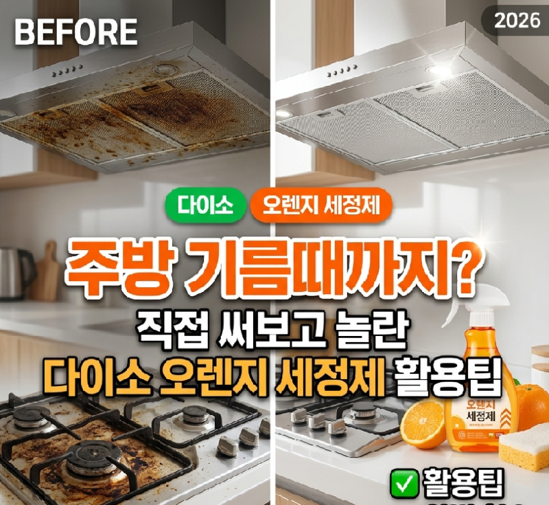 화장실 곰팡이까지? 다이소 오렌지 세정제 사용법 및 성분 주의사항 정리