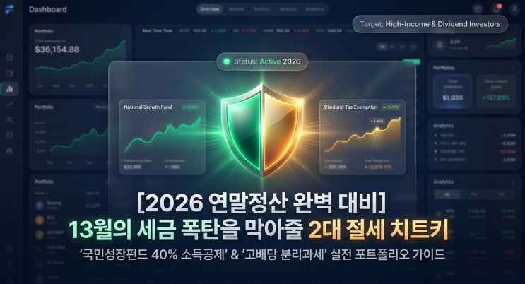  [2026 연말정산 완벽 대비] "연말정산 40% 소득공제" 국민성장펀드 & 고배당 분리과세 핵심 요약