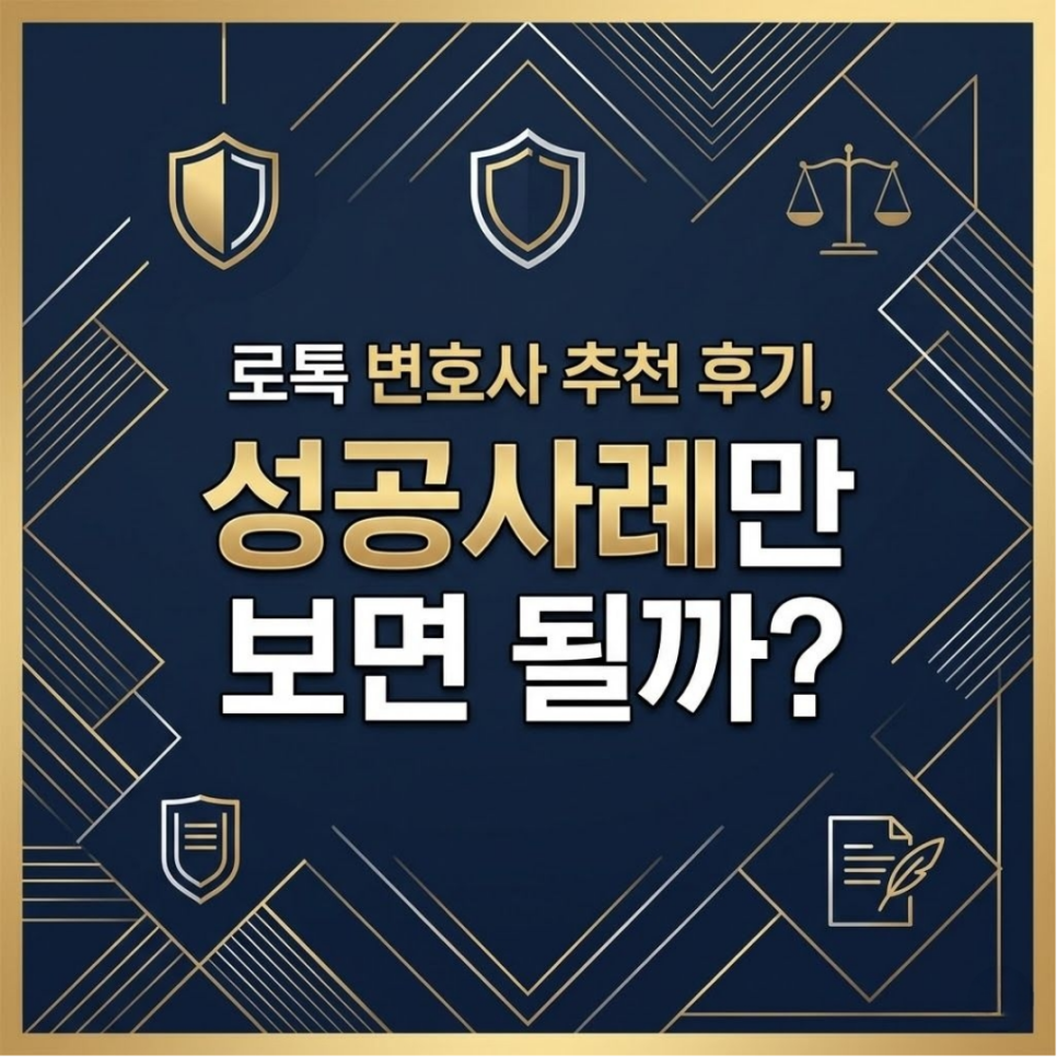 로톡변호사추천 후기 성공사례만 보면될까?