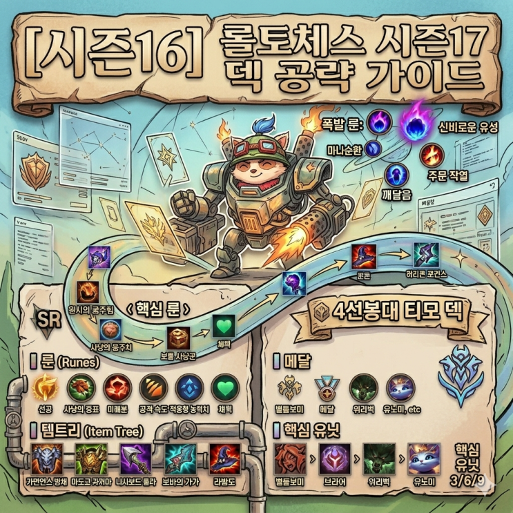 롤토체스 시즌17 덱추천 : 4선봉대 티모 덱