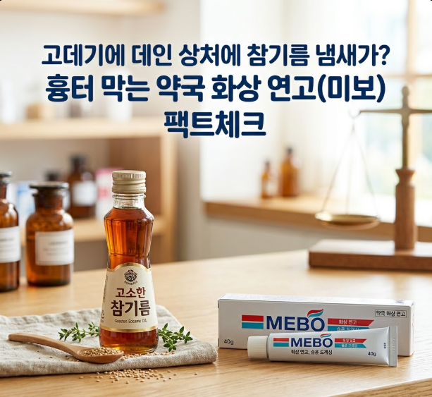 고데기에 데인 상처에 참기름 냄새가? 흉터 막는 약국 화상 연고(미보) 팩트체크