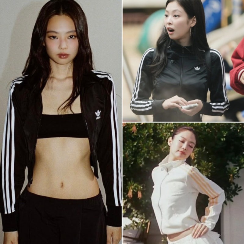 제니패션으로 보는 아디다스 바람막이 져지 코디 여자 추천