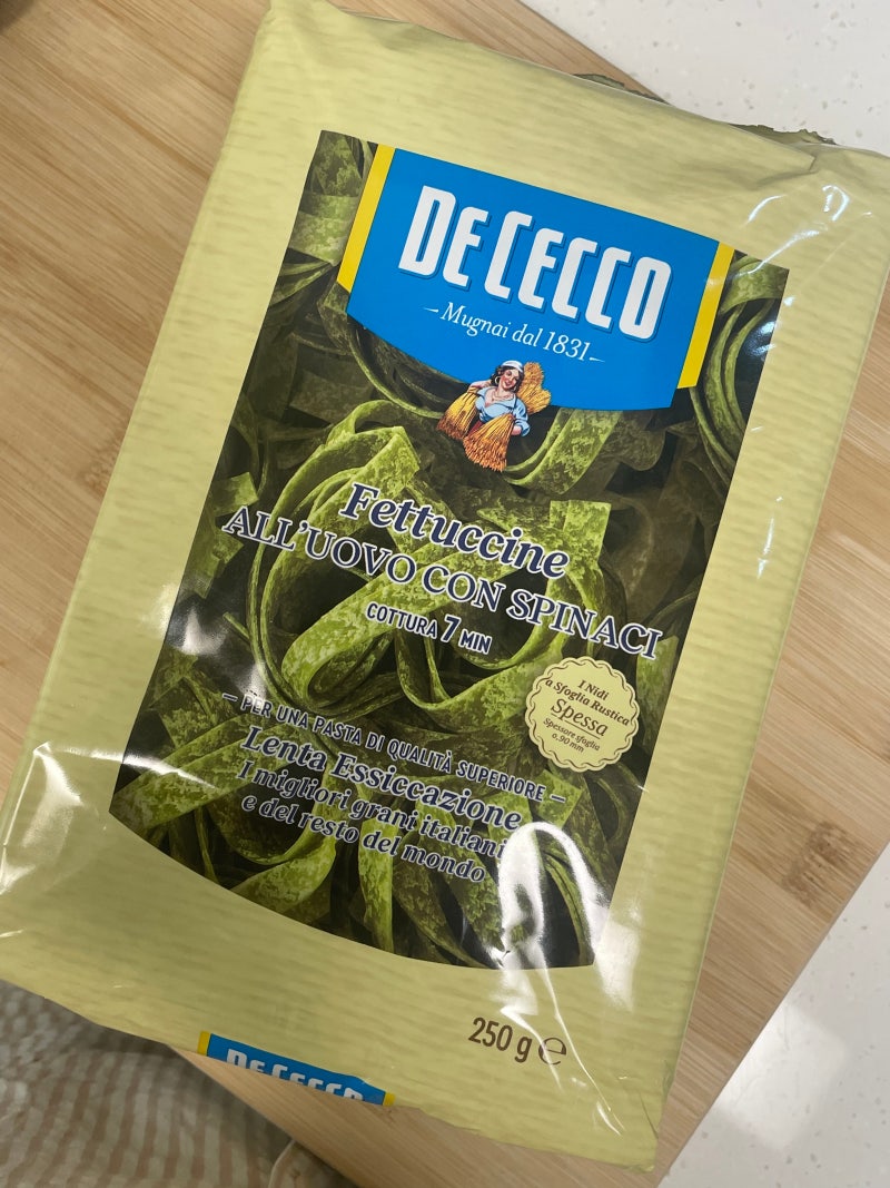 데체코 파스타면 [시금치맛 페투치네]로 크림 파스타 만들기