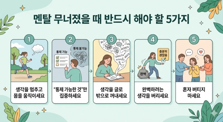  멘탈 무너졌을 때 반드시 해야 할 5가지 (99%는 모르는 방법, 빠른 회복이 중요합니다) 실전팁 3탄