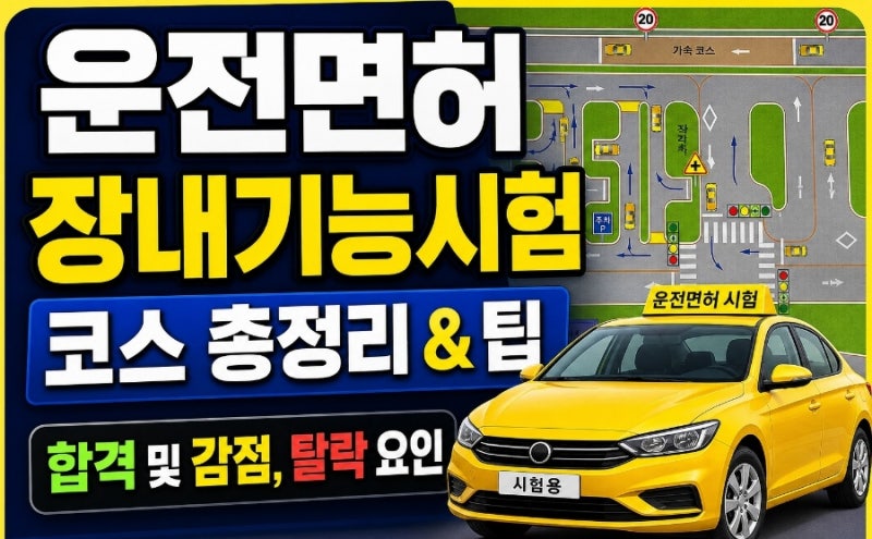 운전면허 장내기능시험 코스 총정리 & 팁 (합격 점수 및 감점, 탈락 요인, 2종 보통 자동)