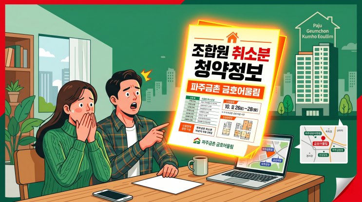  [필독] 파주금촌 금호어울림 조합원취소분 청약 완벽 정리 | 일정·자격·분양가 총정리 2026