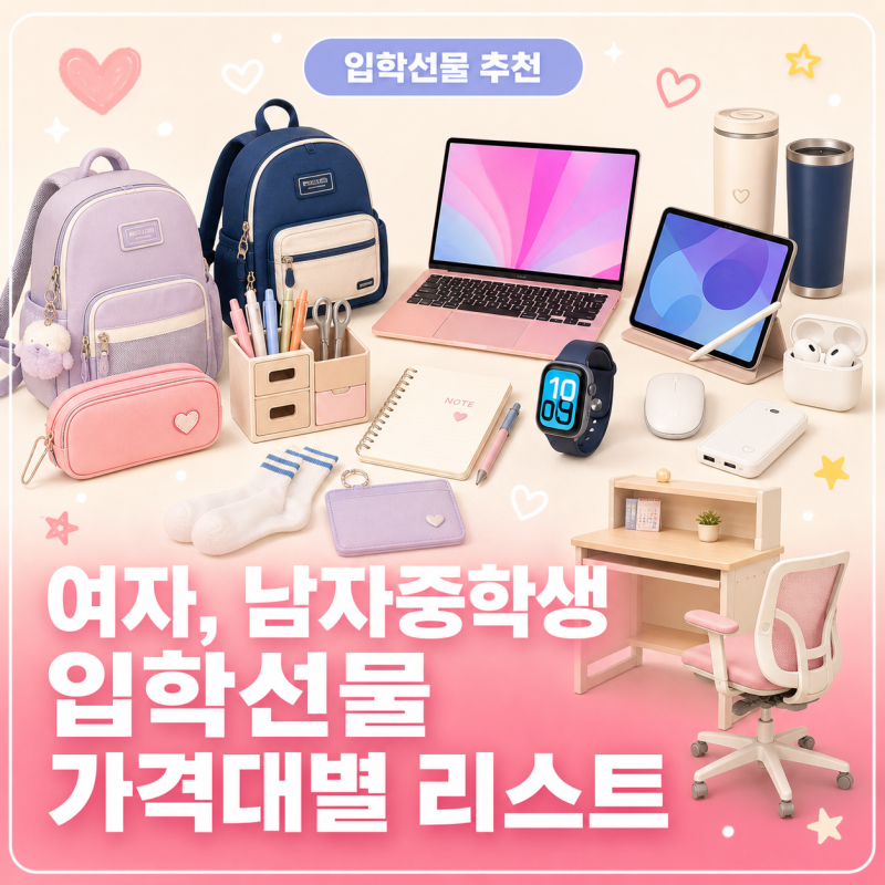 여자 중학생 입학선물 / 남자 중학생 입학선물 가격대별 선물 추천