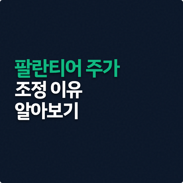  팔란티어 주가 조정 이유와 체크포인트