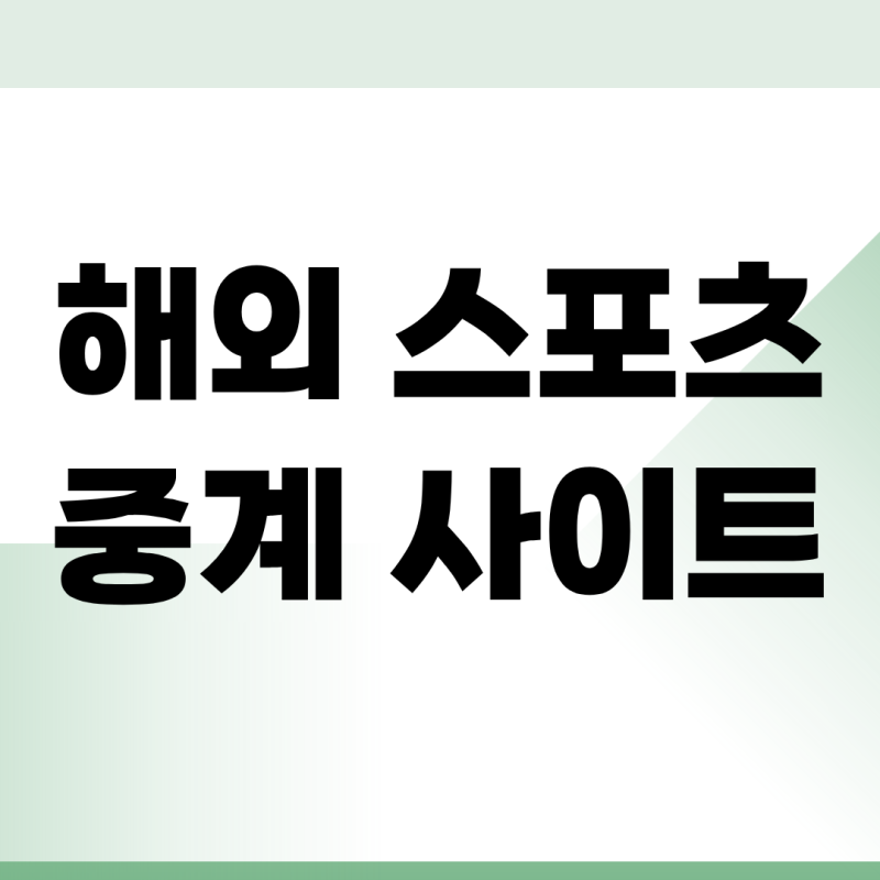 실시간 해외 스포츠 무료 중계 사이트 추천