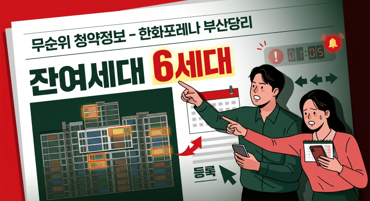  [마감임박] 한화포레나 부산당리 무순위청약 총정리 | 5월4일 접수 자격·분양가 한방에